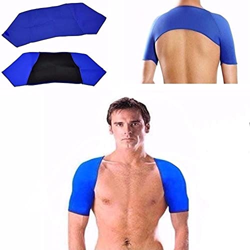 Faja soporte de neopreno para hombros, protección de hombros, corrección de espalda, elástica, protección de fitness, talla única, azul