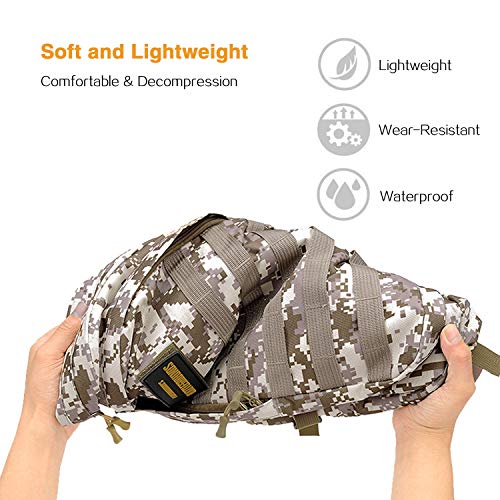 FANDARE Militar Mochila Bolsa de Escuela Unisexo Mochilas Tipo Casual Bolsos de Mujer Hombre Bolsa de Viaje Niña Niño School Bag Adolescente Knapsack Daypack Impermeable Poliéster Camo Verde