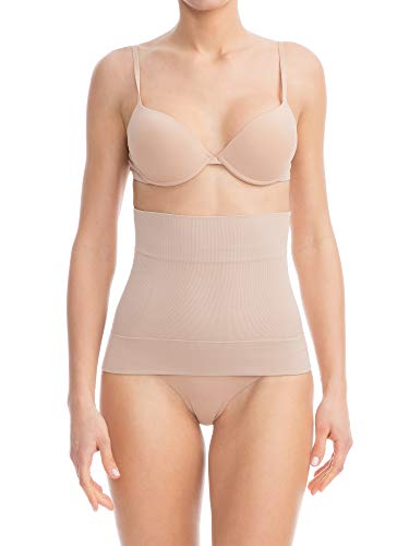 Farmacell Bodyshaper 605S (Carne, S) Banda Abdominal modeladora Invisible y Faja cinturón de contención 4 Palos Anti-Enrollado