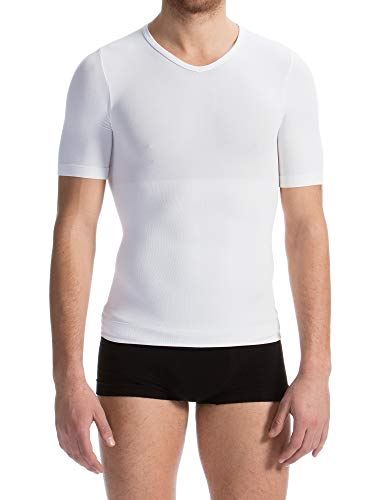 Farmacell Man 419B (Blanco, XXL) Camiseta Media Manga Hombre Modeladora de Contención Hilado Breeze refrescante y Ligero