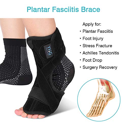 Fascitis Plantar Nocturnos Férula para pies con calcetines de Compresión Férula dorsal Arco ortopédico para hombres y mujeres Tendinitis de Aquiles, Espuelas del talón, Alivio para el dolor del talón