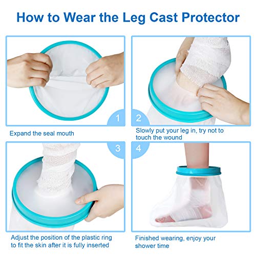 Fasola Protector de Escayola Tobillo Impermeable, Funda Escayola Adultos Para Dedo Del Pie Lesionado, Pie, Funda Pierna Escayola Mantener Seco al Ducharse o Bañarse