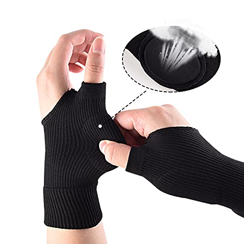 Fecilia Guantes de compresión para artritis (1 par), muñequera transpirable con almohadillas de gel para lesiones en el pulgar, cómodo túnel carpiano para aliviar el dolor