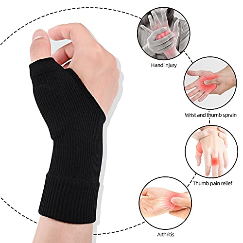 Fecilia Guantes de compresión para artritis (1 par), muñequera transpirable con almohadillas de gel para lesiones en el pulgar, cómodo túnel carpiano para aliviar el dolor