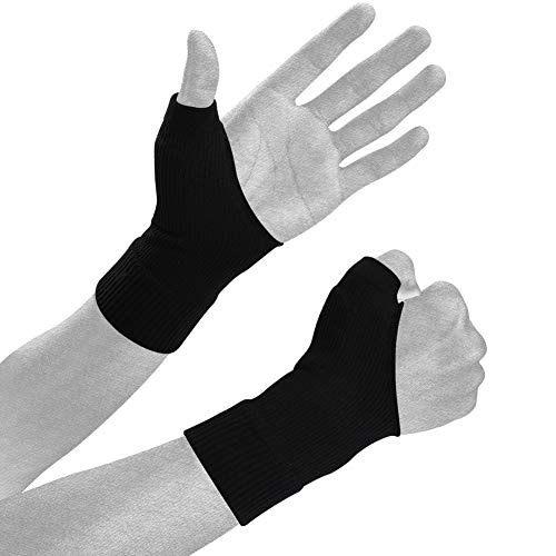 Fecilia Guantes de compresión para artritis (1 par), muñequera transpirable con almohadillas de gel para lesiones en el pulgar, cómodo túnel carpiano para aliviar el dolor