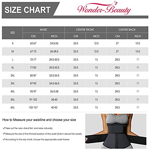 FeelinGirl Mujer Corsé Caucho con Cinturón con Bolsillo Interior Entrenador de Cintura Faja Lumbar Reductora con 7 Huesos Aceros Underbust con Cremallera y Velcro Waist Trainer Negro 8XL/Talla 56