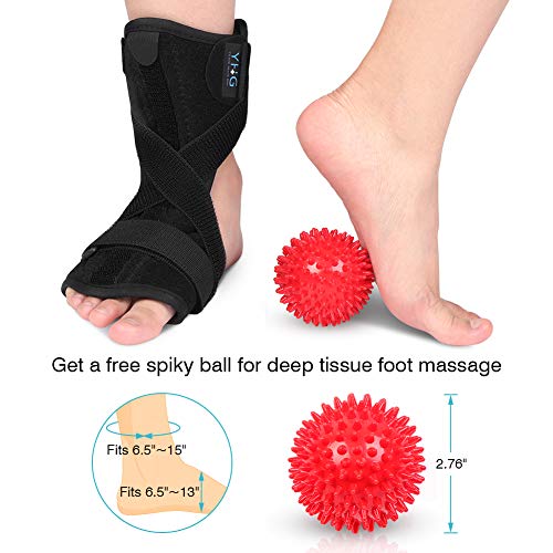 Férula plantar, férula nocturna para Fascitis plantar con bola de masaje de punta para un alivio efectivo de la tendinitis de Aquiles, dolor en el talón, fascia plantar, pie caído