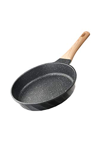 Fesha Sartén antiadherente de 20 cm, sartén de piedra antiadherente, sartén pequeña para tortilla de huevos con mango de baquelita, compatible con inducción