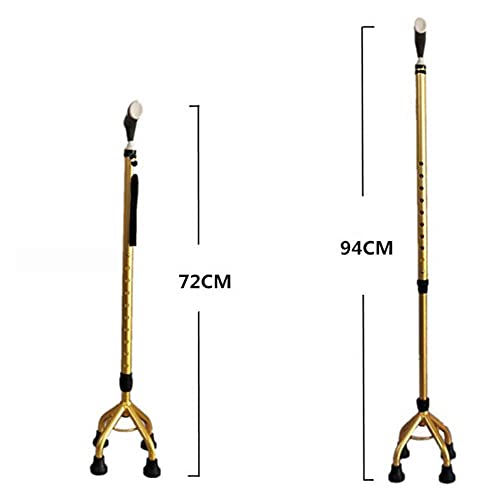 FFAN Bastón Tetrapod con muletas Antideslizantes estables de 4 Patas Muletas de Aluminio de Altura Ajustable Good Life