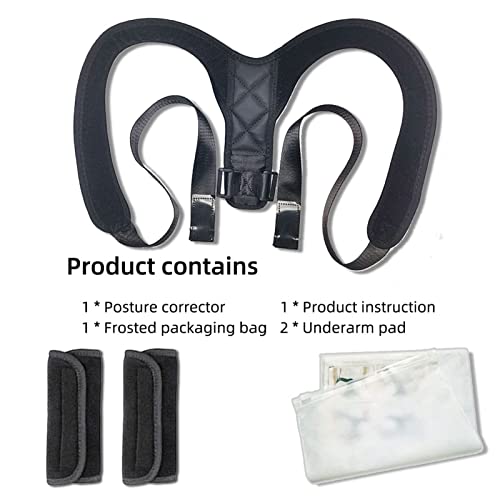 FGHD Corrector de Postura Ajustable Soporte de Espalda Simple Hombro Trasero Postura Postura Corrección Columna postural Corrección postural 710 (Color : Includes Pads, Size : Large)