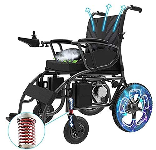 FGVDJ Silla de Ruedas eléctrica, Ligero, Plegable, Manual, eléctrico, portátil, Scooter eléctrico para discapacitados y Personas Mayores