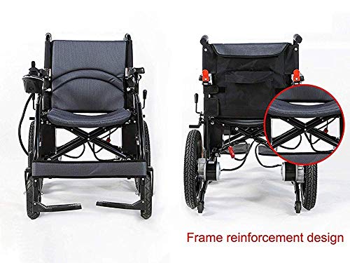 FGVDJ Silla de Ruedas eléctrica para Trabajo Pesado, Silla de Ruedas eléctrica Plegable y Liviana, 360 ?? Joystick, Capacidad de Peso 150K