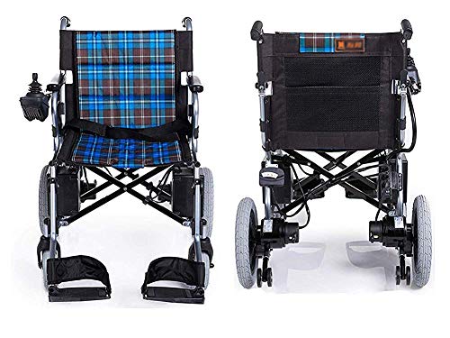 FGVDJ Silla de Ruedas eléctrica, Silla de Ruedas eléctrica Plegable y Liviana de 30,5 kg, 360 ?? Joystick, Capacidad de Peso 100Kg, Sea