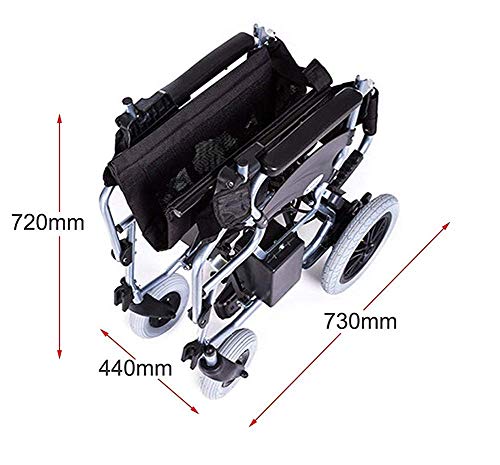 FGVDJ Silla de Ruedas eléctrica, Silla de Ruedas eléctrica Plegable y Liviana de 30,5 kg, 360 ?? Joystick, Capacidad de Peso 100Kg, Sea