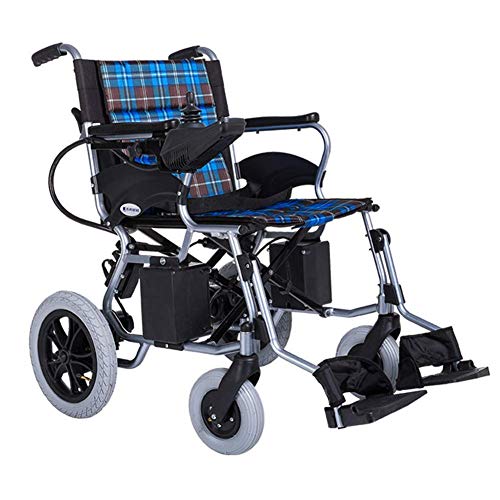 FGVDJ Silla de Ruedas eléctrica, Silla de Ruedas eléctrica Plegable y Liviana de 30,5 kg, 360 ?? Joystick, Capacidad de Peso 100Kg, Sea