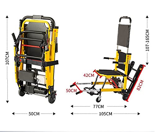 Fhdisfnsk Elevador de escaleras eléctrico para sillas de Ruedas para Ancianos discapacitados, Silla de evacuación de Lujo de 4 Ruedas, Silla de Escalera Plegable La Silla de Ruedas Permite