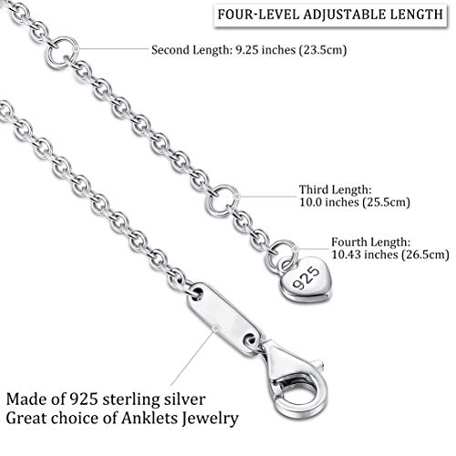 Finrezio Infinito Tobillera De Plata Esterlina 925 para Mujeres Niñas Ajustable Joyería De Pie Pulsera De Tobillo Regalo para El Día De La Madre