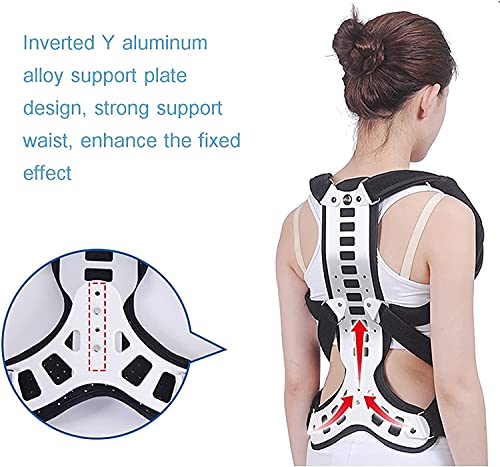 Fisecnoo Corrector postural de la espalda, soporte de extensión de metal, ajustable, rígido, corrector de postura, chaleco para cifosis, alivio de jorobado y tratamiento de lordosis (color: M)