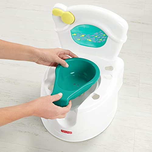 Fisher-Price Orinal océano aprende a ir al baño, para bebés y niños, con sonidos y luces (Mattel GWD37)