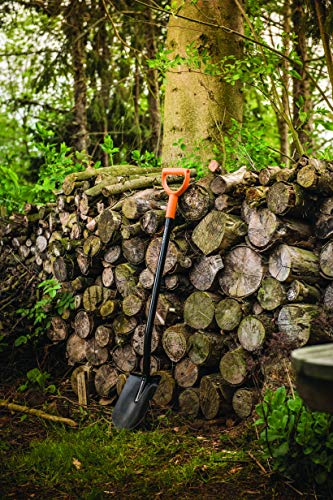 Fiskars Pala Puntiaguda para Suelos Duros, Longitud 117 cm, Acero/Plástico, Solid, 1003455, Negro