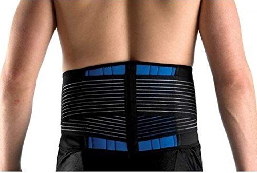 FitMad Cinturón de soporte Lumbar, Ajustable, de Neopreno, Doble Tirador – Alivio de Dolor de espalda/De Dolor de hernia de Disco