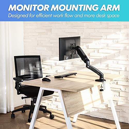 FITUEYES Brazo Monitor Ergonómico Soporte Monitor VESA 75mm y 100mm BMA1201MW