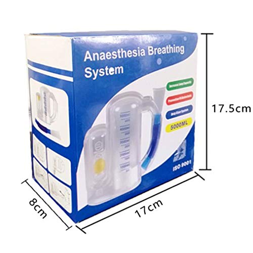 FITYLE Aparato de 5000 Ml Entrenador de Respiración de Capacidad Ejercitador de Pulmón Respiratorio