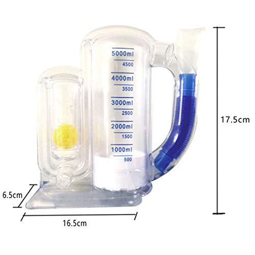 FITYLE Aparato de 5000 Ml Entrenador de Respiración de Capacidad Ejercitador de Pulmón Respiratorio