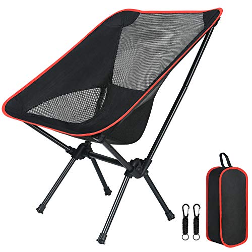 Flintronic Silla de Camping Portátil, de 100Kg/220Lb Silla Plegable Ultraligera compacta, Silla de Mochila de Camping, Ideal para Excursión, Senderismo, Picnic, Pesca, Playa, Jardín