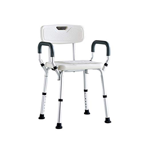 F.L.S Taburetes Y Asientos De Ducha Y Baño Taburete De Ducha, Mujer Embarazada Silla De Ducha Antideslizante, Mayor Silla De Baño con Reposabrazos Y Respaldo, 6 Altura Ajustable