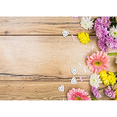 Fondo de fotografía de Fiesta de Tema de Boda de Vinilo, Accesorios, Fondo de fotografía de Estudio fotográfico de tablón de Flores Accesorios de Fondo A19 7x5ft / 2.1x1.5m