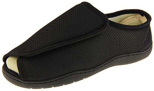 Footwear Studio Hombre Negro Malla Ajustable De Velcro Zapatillas Ortopédica EU 39-40