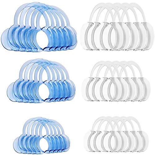 Forma de C Retractor,Biluer 30PCS Abridor de Boca Dental Abridor De Labios Retractor De Mejilla Usa En Cirugía Dental Y Salones De Blanqueamiento Dental(Tamaño:S/M/L, Azul,Blanco)