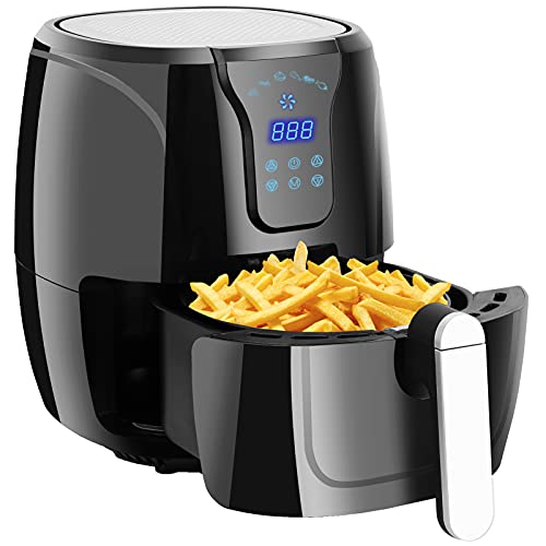 Freidora sin Aceite, 3,6L Freidora de Aire Caliente con 6 Programas, Air Fryer con Temperatura y Temporizador Ajustable, Cesta Antiadherente, Libre de BPA