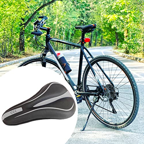 freneci Funda de Asiento de Bicicleta Transpirable a Prueba de Golpes Funda de cojín Acolchado de Bicicleta MTB Reemplazo de Espuma viscoelástica - Gris Negro