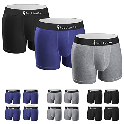 Fullluwaa Bóxer (Pack de 12) Hombre Algodón Calzoncillos-XL