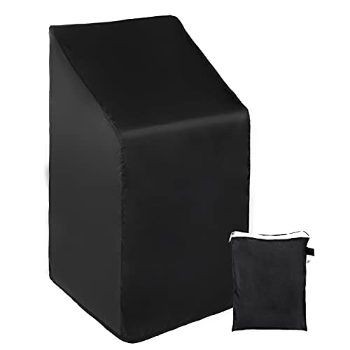 Funda Sillas Apiladas Jardín Impermeable 210D Oxford Resistente al Protección UV Funda Protectora para Silla de Jardín, Cubierta para Silla Exterior jardín Anti-Viento 68 x 68 x 80/120cm