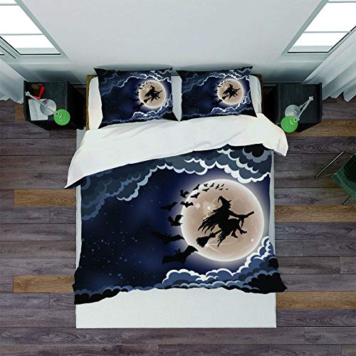 Fundas Nórdica 3D,Wizard Flight Funda De Edredón Suave De Microfibra Impresa Cuidado Fácil Cremallera Oculta King Size Ropa De Cama Antialérgica Adultos Niños Cama Doble, 220 * 240Cm / 86.61 * 9