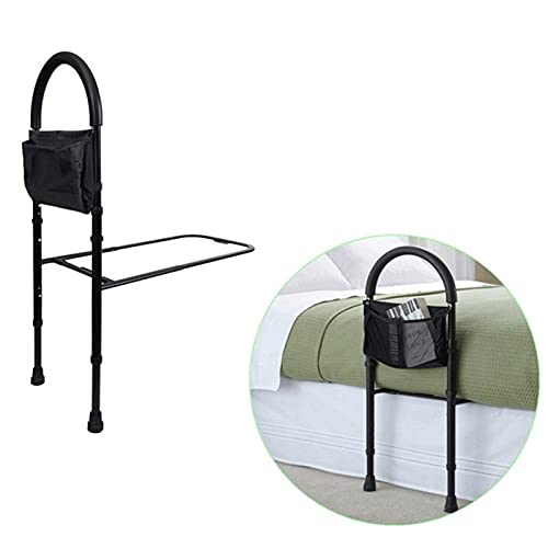 FZYE Asas y rieles de Seguridad para la Cama Barra de Asistencia para la Cama con Bolsillo de Almacenamiento, Barra de la Cama de Altura Ajustable para Adultos Mayores, Asistencia para