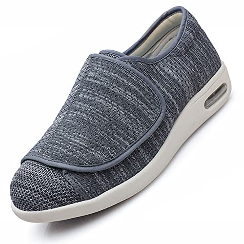 gaoxiao Zapatillas Ortopédicas Extra Anchas para Mujer Hombre Zapatos para Diabéticos Calzado para Pies HinchadosPersonas Mayores para Interiores y Exteriores (Size:4E 38,Color:Gris)