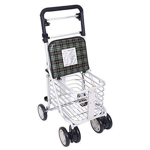 GAXQFEI Andador Andador Estánandador Andador Andador de 4 Ruedas, Ayuda para Caminar de Movilidad Plegable, Asiento Ajustable en Altura Andador para Ancianos, Aluminio