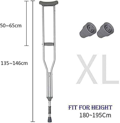 GDEVNSL Muletas Juego de 2 muletas para Adultos - Retráctil - Aleación de Aluminio - para Ancianos - Talla M (Color: 1pcs, Talla: S)