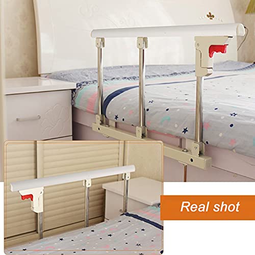 Gdmokle Barandillas de La Cama, Barrera Cama PortáTil Barandas ProteccióN Manija Seguridad, Asidero Seguridad NiñOs Barandilla para Ancianos Mayores Adultos (Color : Silver White, Tamaño : 70x40X3cm)