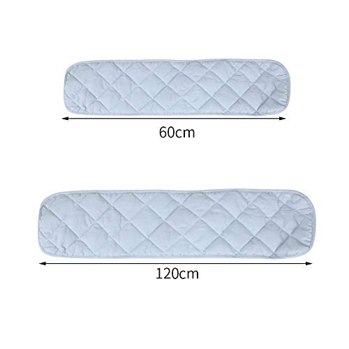 GeKLok Cubierta de carril para cuna de bebé, protector acolchado para carril de cuna de bebé, protector para cuna de bebé, funda para parachoques para cuna larga (azul, tamaño: 60 cm)