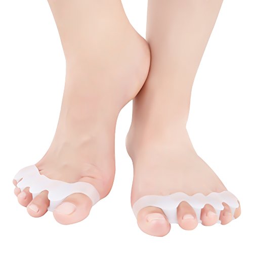 Gel Correctores de Dedos de Pie, Bestrice Separador de Toe Espaciadores de Goma del Dedo Dolor Alivio Usadas para Deportes Actividades, Yoga Práctica y  Férulas para Juanetes (1 Par)