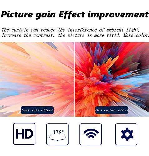 GELEI Pantalla EléCtrica con Control Remoto, ProyeccióN para El Hogar, Cortina para Colgar En La Pared, Pantalla para Proyector, Una Variedad De TamañOs Disponibles