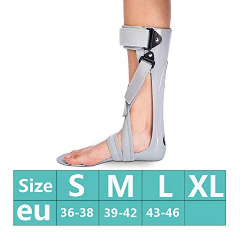 GHzzY Férula de Soporte para pie caído - Soporte para ortesis de pie y Tobillo - Soporte AFO para caída de pie, Fascitis Plantar y tendinitis de Aquiles,Left,S