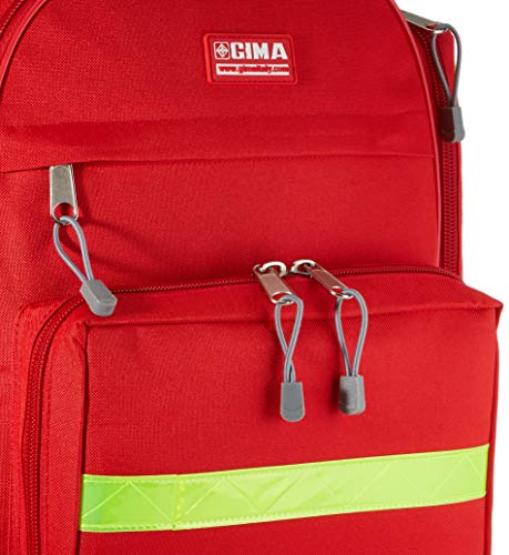 GIMA ref 27170 Mochila"Logic 1" para emergencias sanitarias, poliéster, 40 x 20 x h 47 cm, roja, maleta de primeros auxilios, transportable, con compartimientos internos y externos