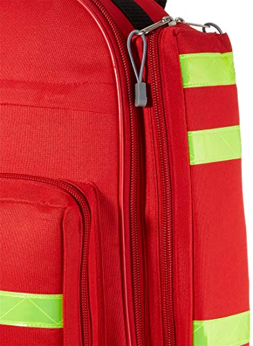 GIMA ref 27170 Mochila"Logic 1" para emergencias sanitarias, poliéster, 40 x 20 x h 47 cm, roja, maleta de primeros auxilios, transportable, con compartimientos internos y externos