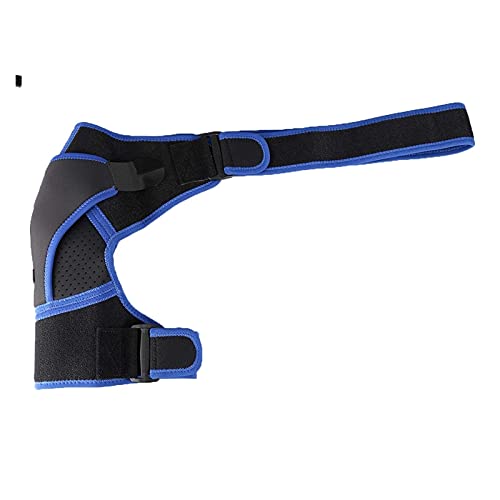 Gimnasio Deportes Soporte de hombro Soporte para espalda Protector de correa Envoltura de cinturón Almohadillas de banda Vendaje negro Hombres y mujeres Ajustable Transpirable (Color: Azul) Nice gift